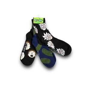 Adult Swim Rick and Morty Crew Socks - 3 Pairs